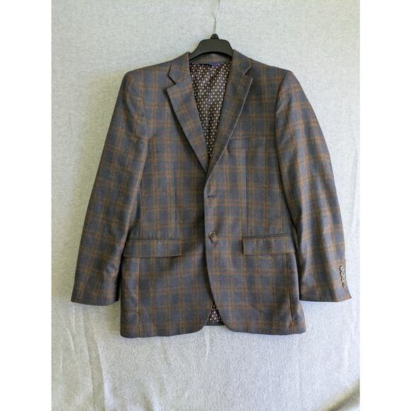 Alan Flusser Sport Coat Blazer Mens M Plaid Floral Lined Two-Button Suit Jacket - Picture 1 of 12